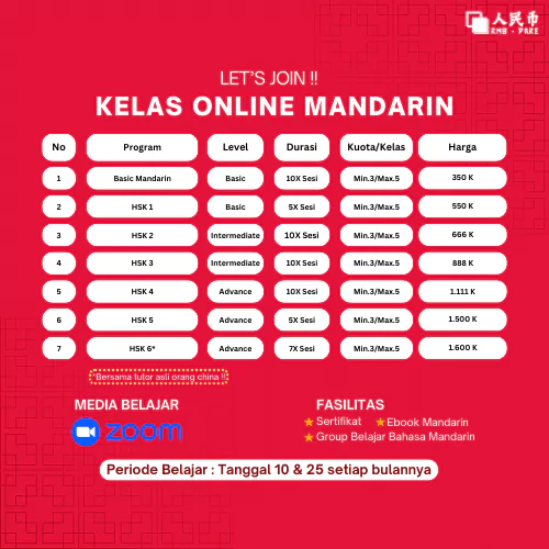 Kelas Online Mandarin