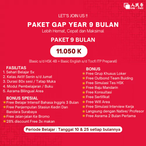 Paket Gap Year 9 Bulan