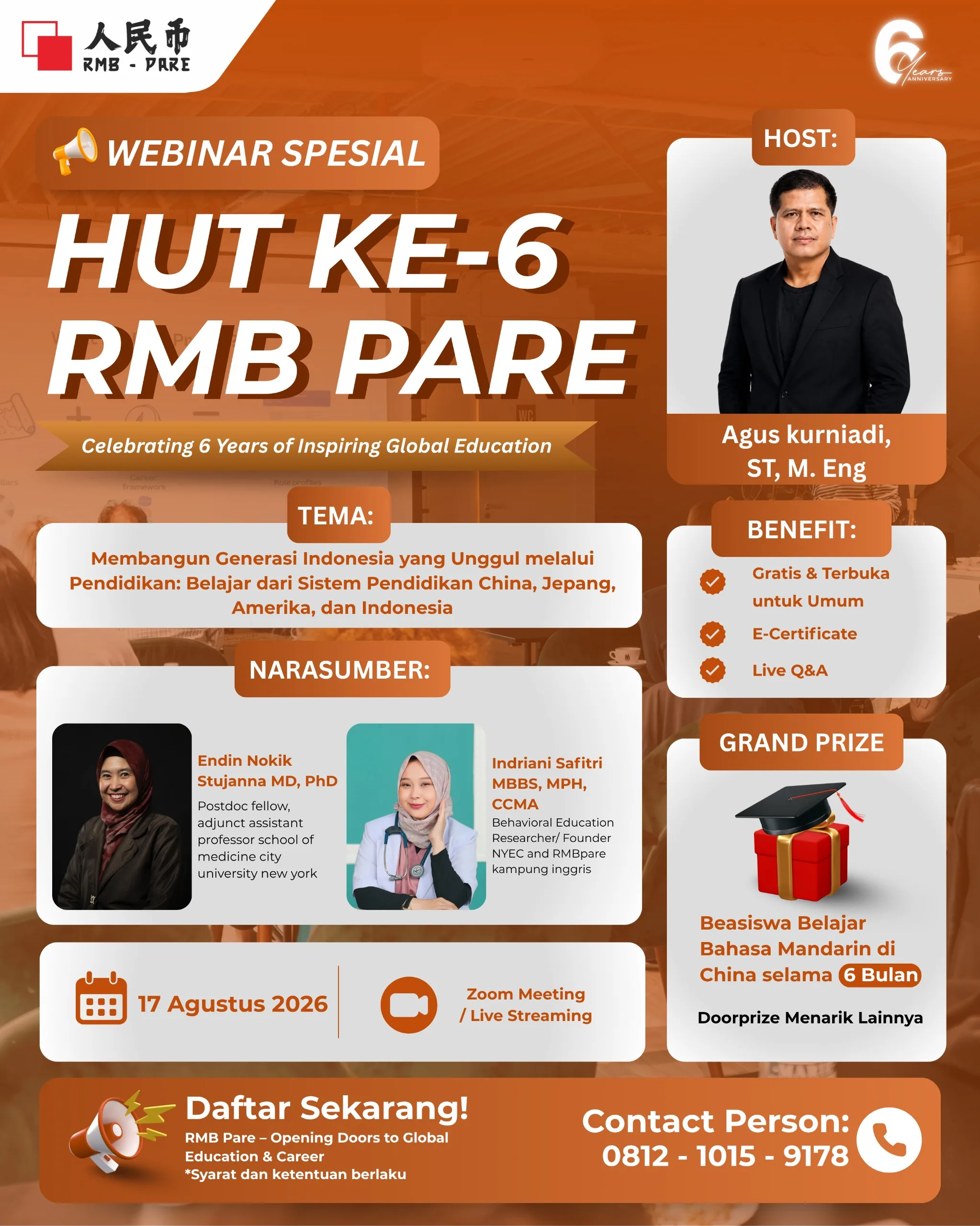 Webinar Spesial HUT ke-6 RMB-Pare