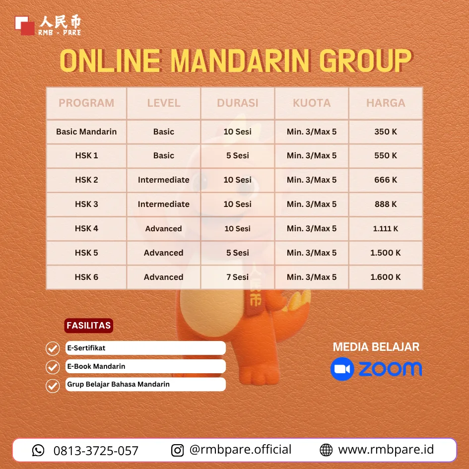 kelas mandarin online