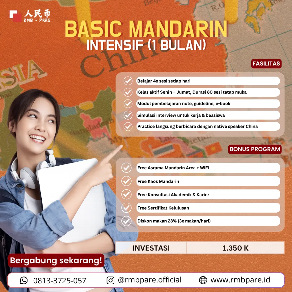 belajar intensif basic mandarin 1 bulan